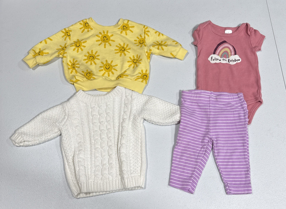 Girls Clothes Size 0-3M Knit Pullover Sweaters, Bodysuit, Leggings Casual